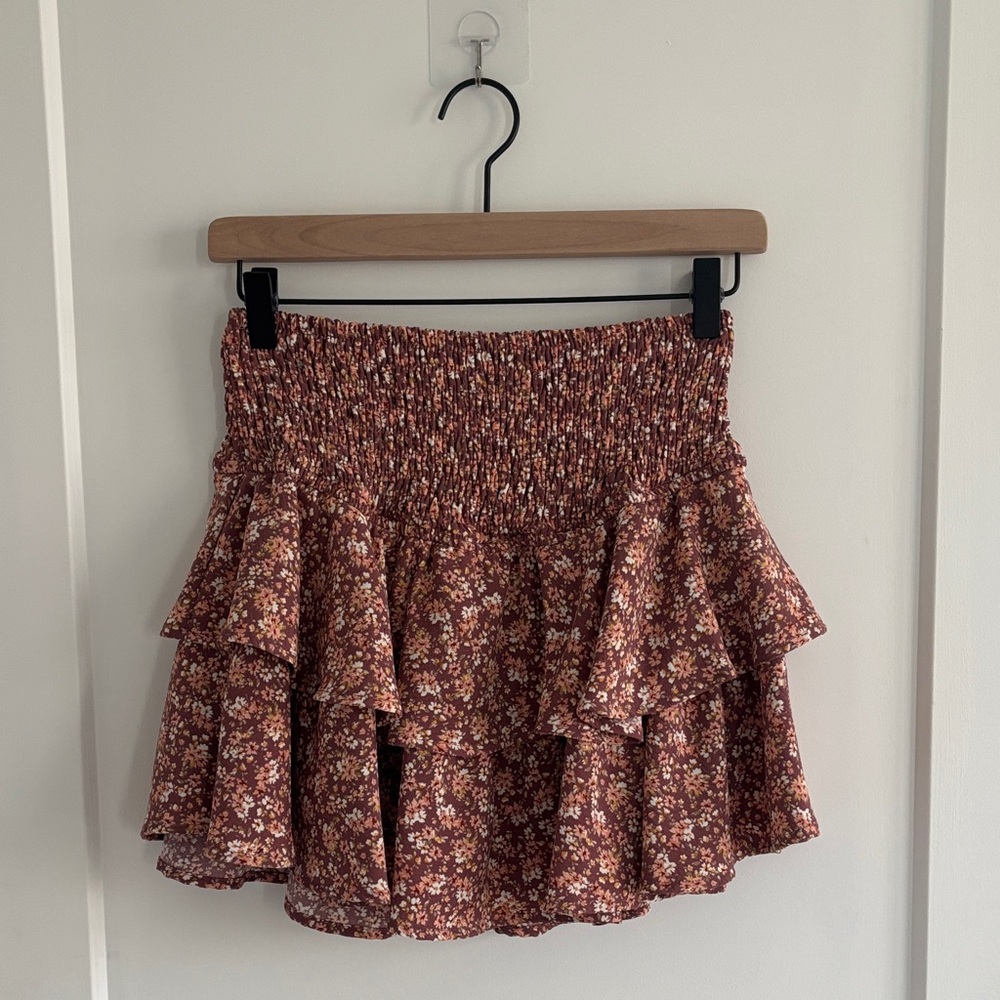 Floral Ruffle Skirt/Skort - Dark Pink Altar’d State